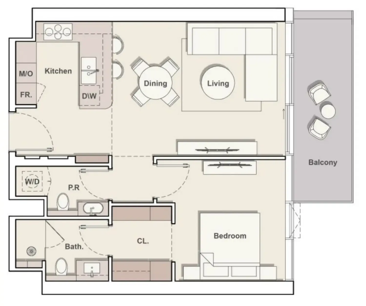 1 bedroom layout