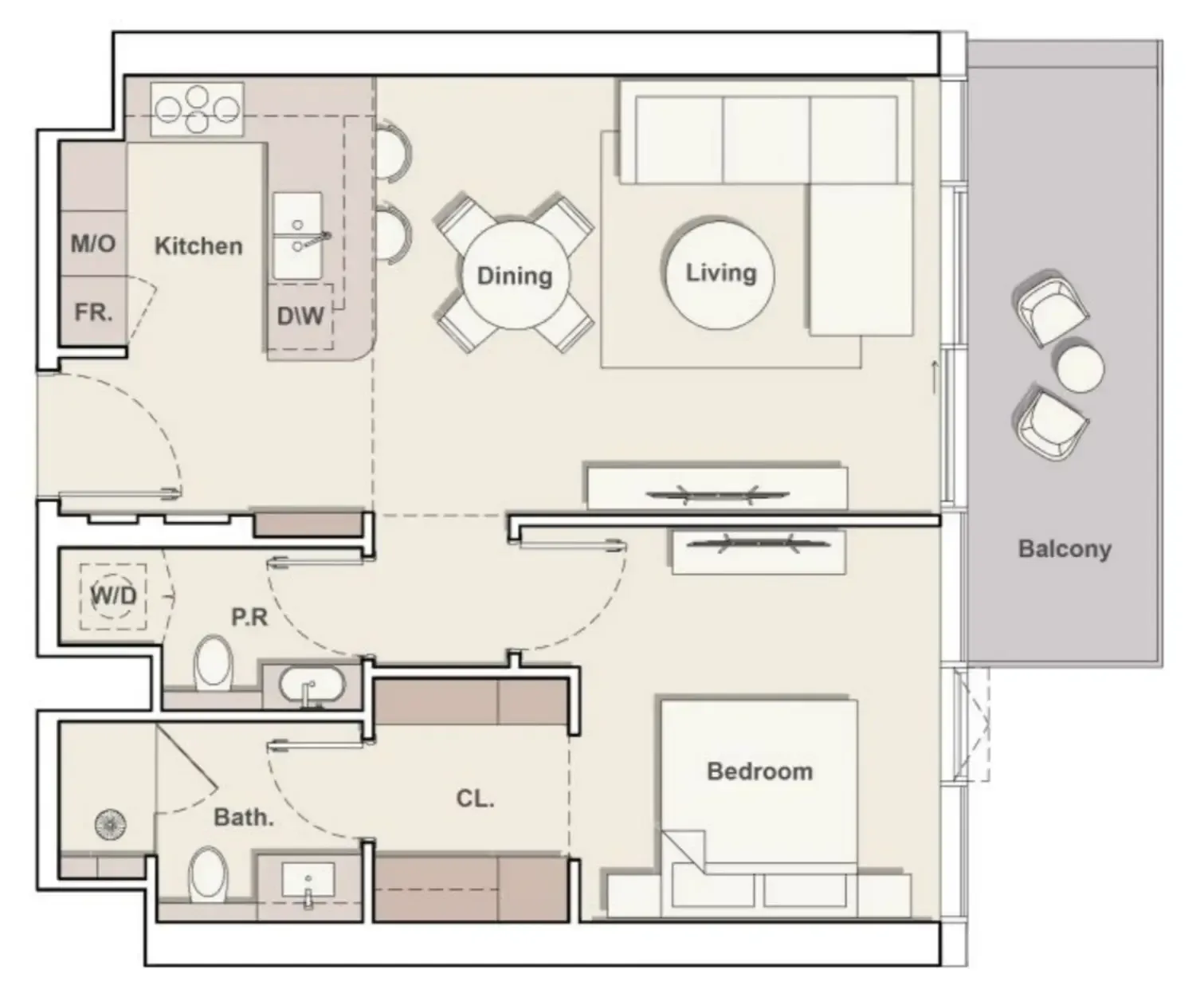 1 bedroom layout