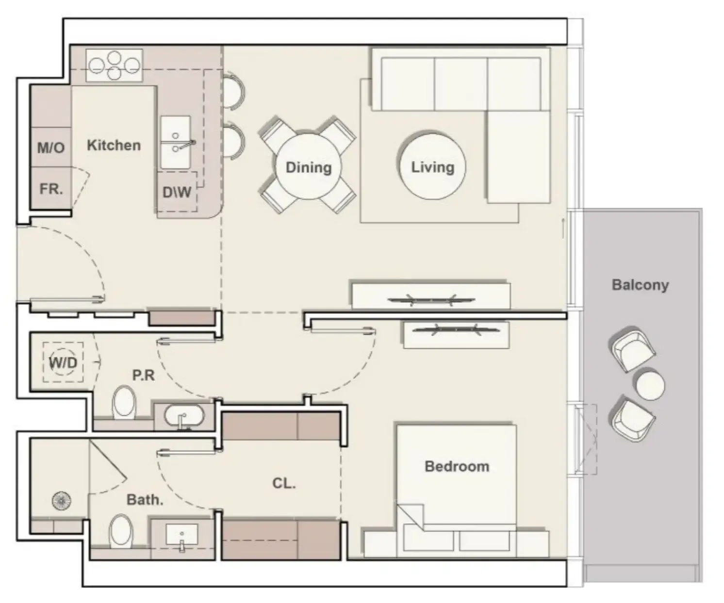 1 bedroom layout
