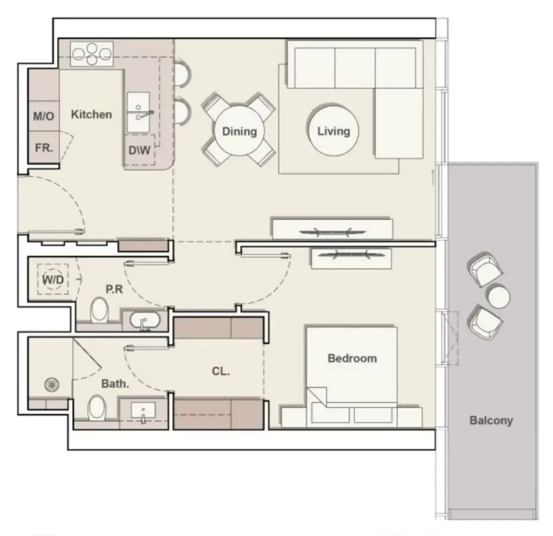 1 bedroom layout