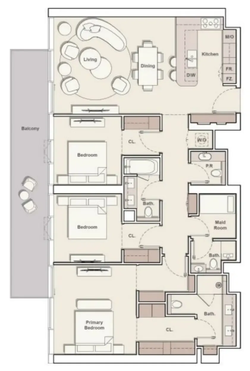 3 bedroom layout