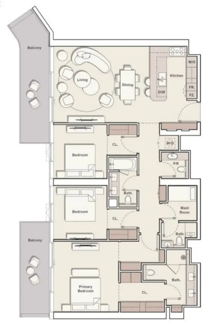 3 bedroom layout