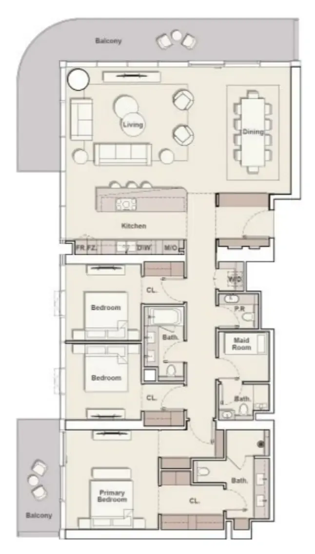 3 bedroom layout