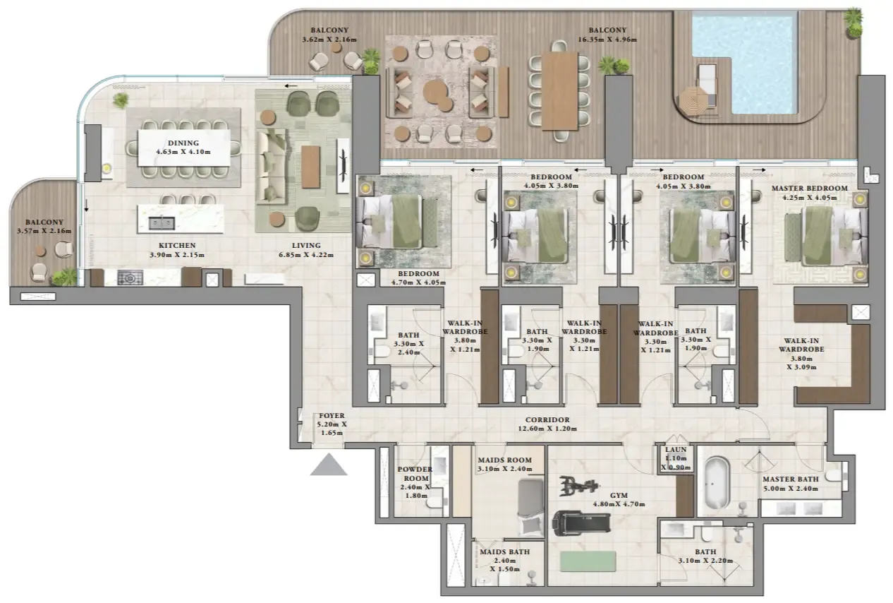 4 bedroom layout