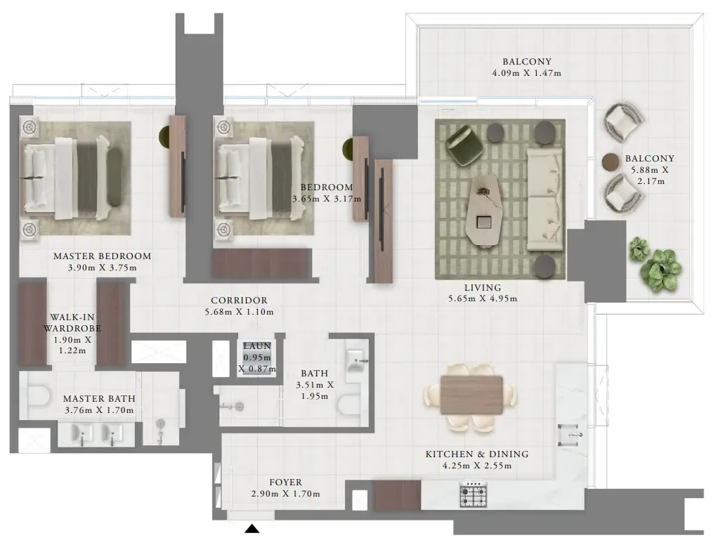 2 bedroom layout