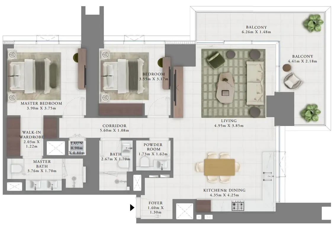2 bedroom layout