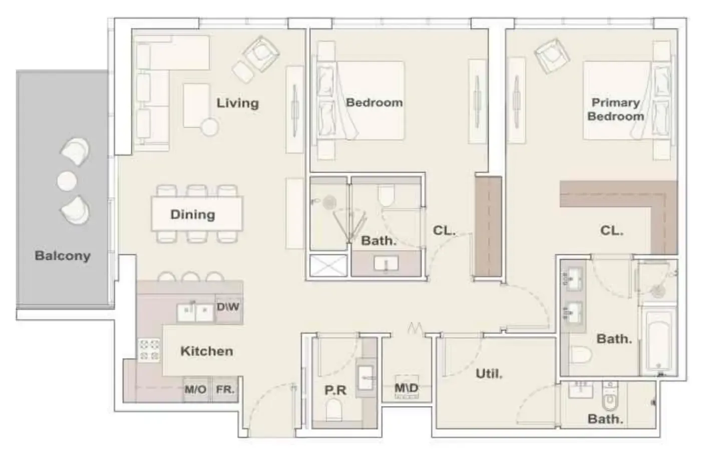 2 bedroom layout