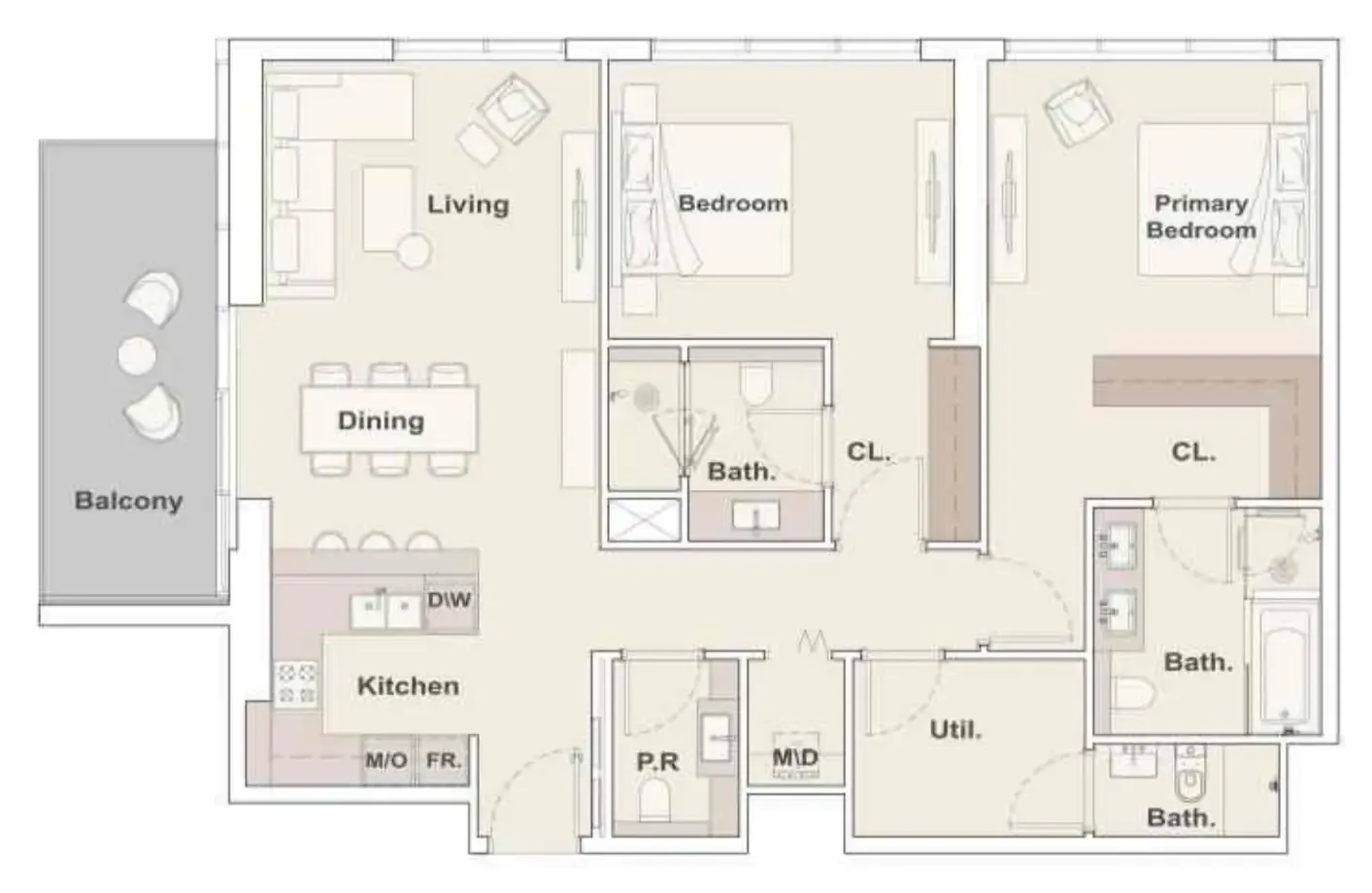 2 bedroom layout