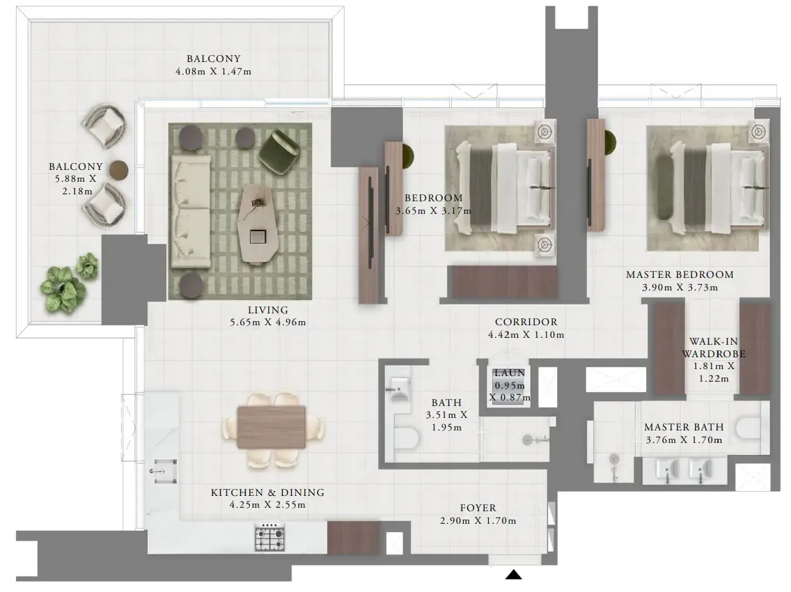 2 bedroom layout