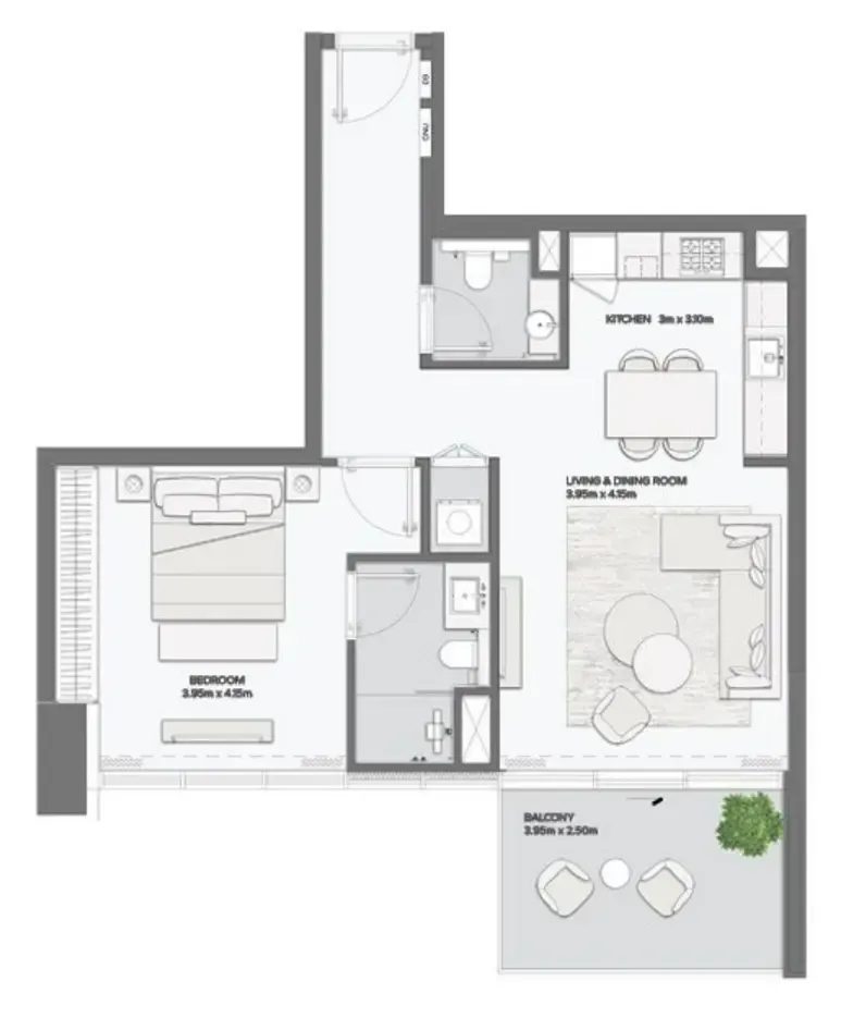 1 bedroom layout