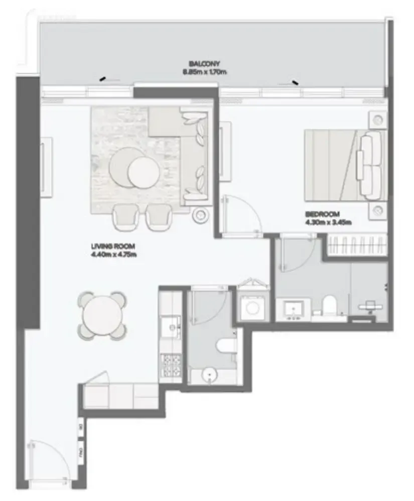 1 bedroom layout