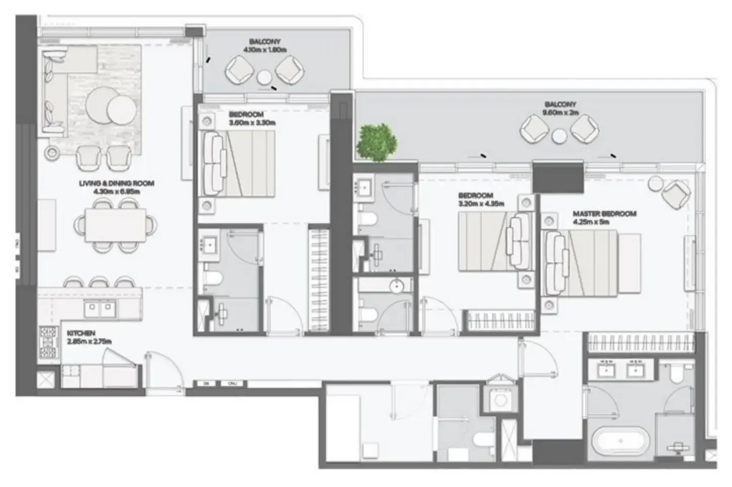 3 bedroom layout