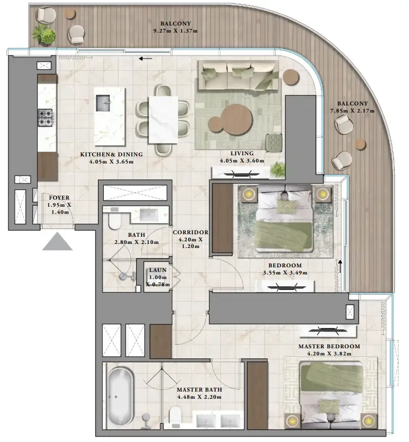 2 bedroom layout