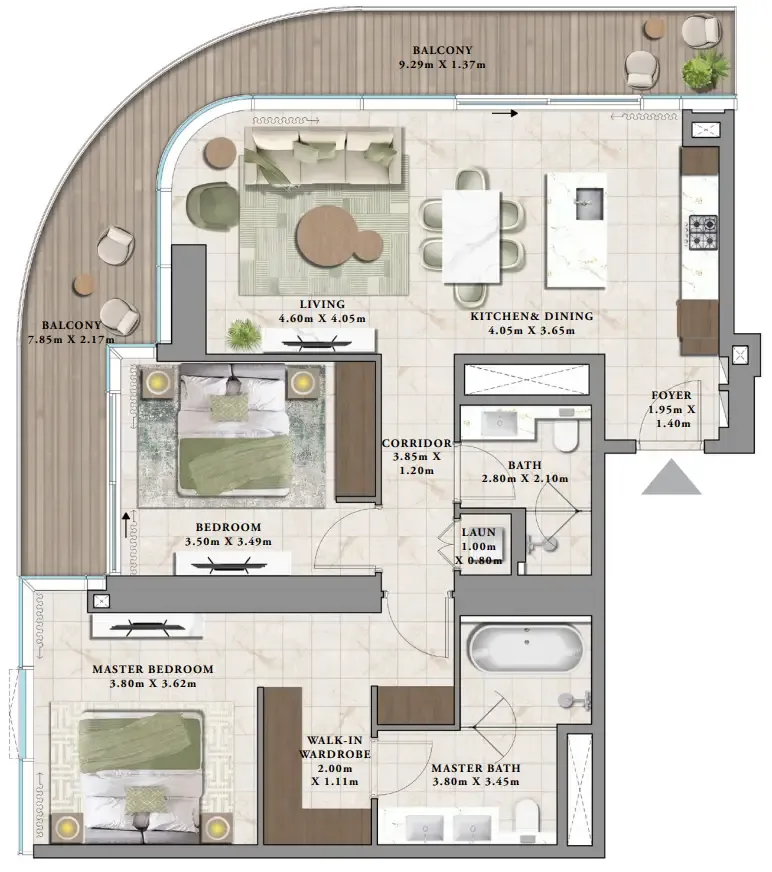 2 bedroom layout