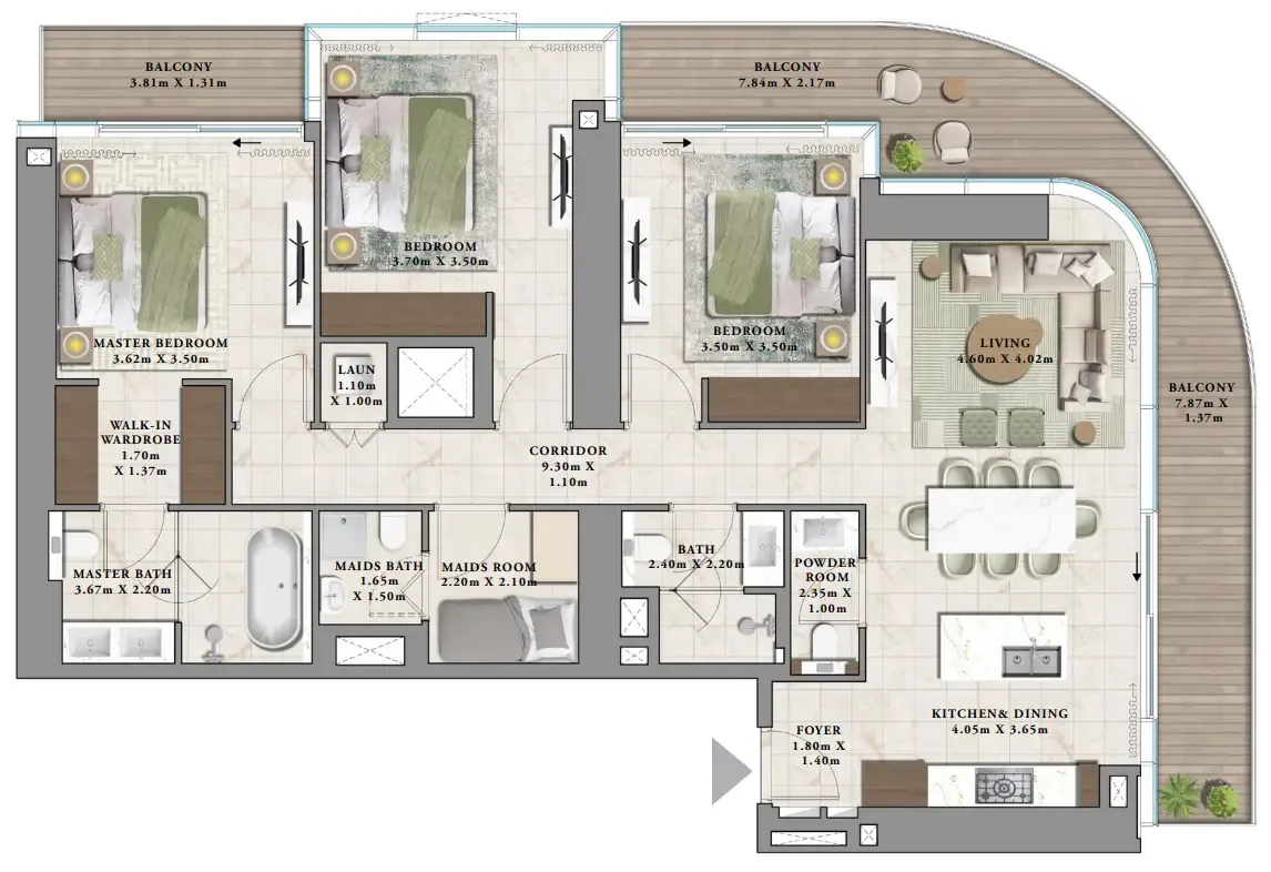 3 bedroom layout
