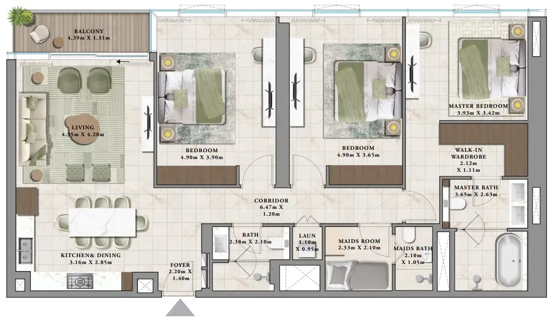 3 bedroom layout
