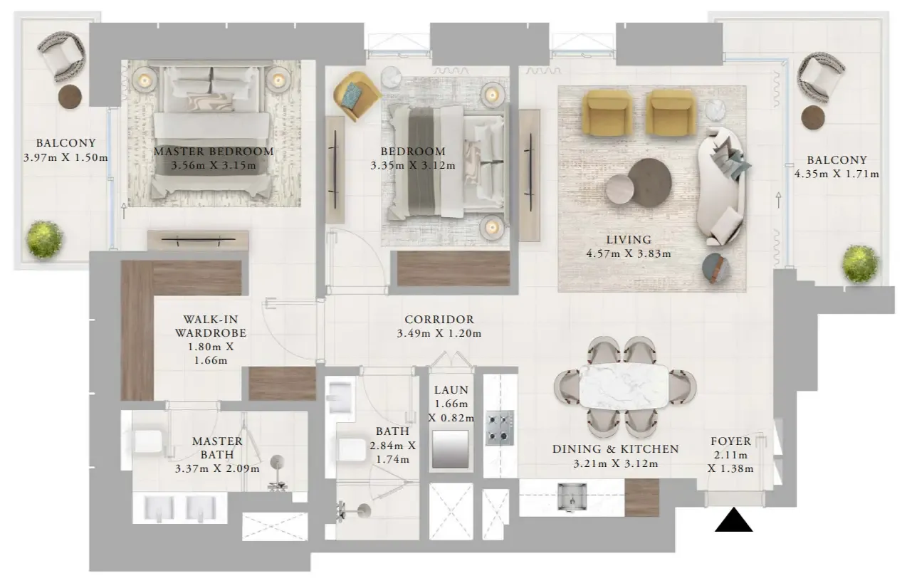 2 bedroom layout