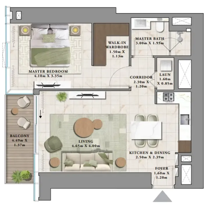1 bedroom layout