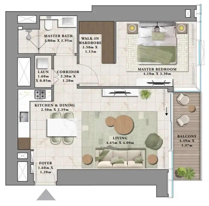 1 bedroom layout