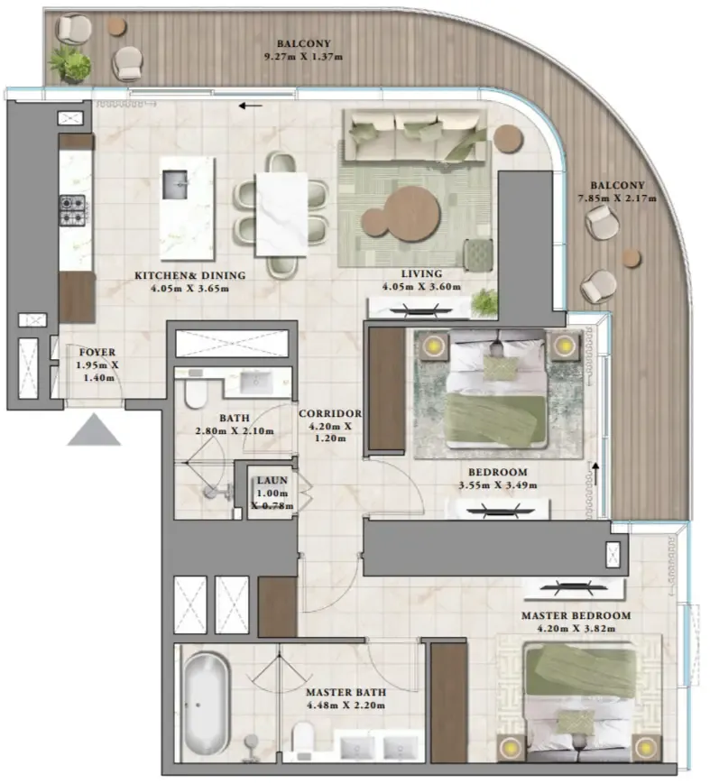 2 bedroom layout