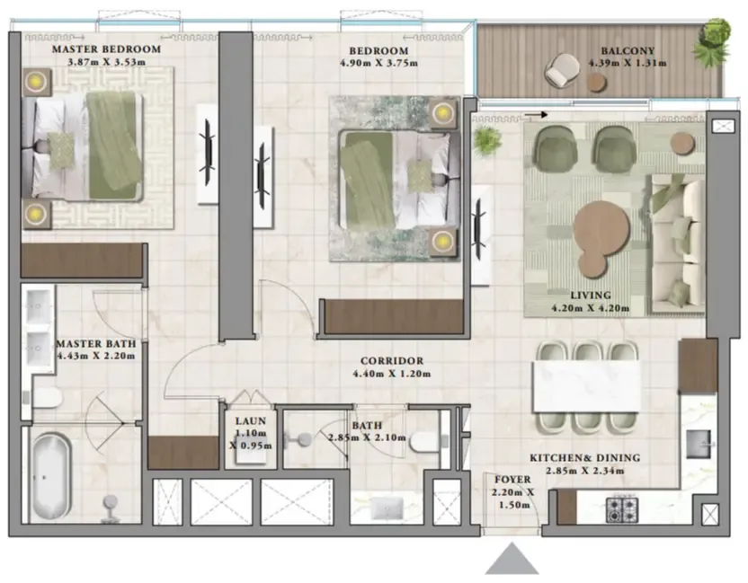 2 bedroom layout