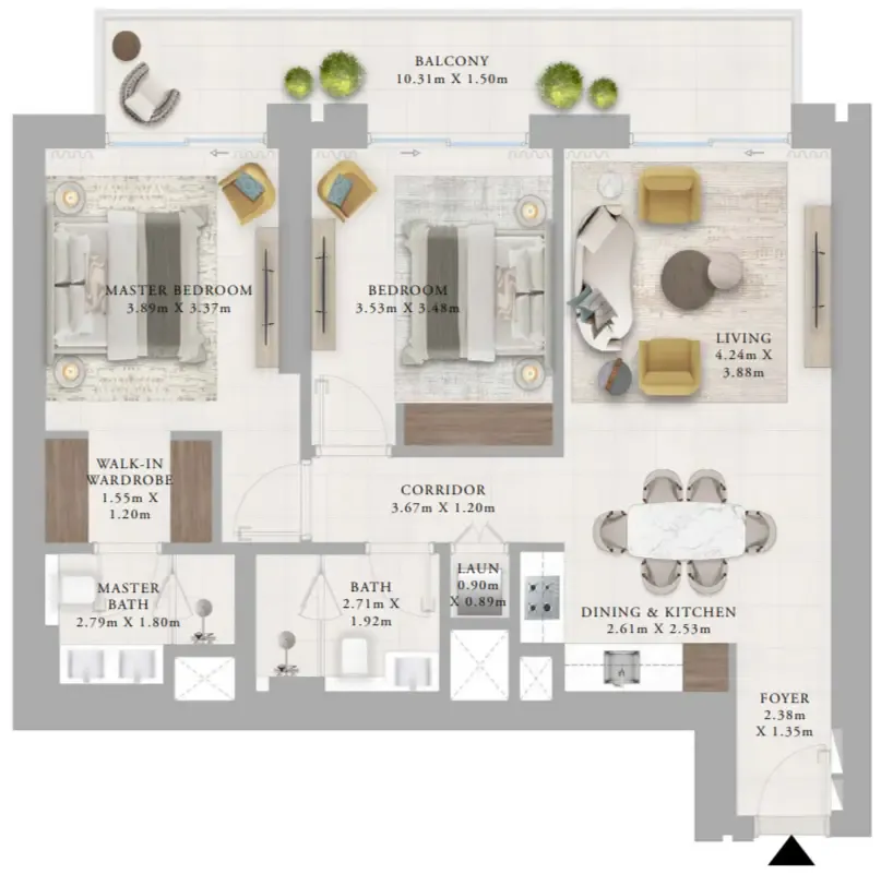 2 bedroom layout