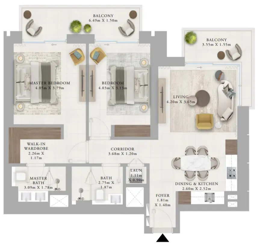 2 bedroom layout
