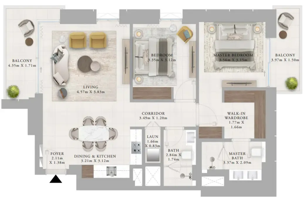 2 bedroom layout