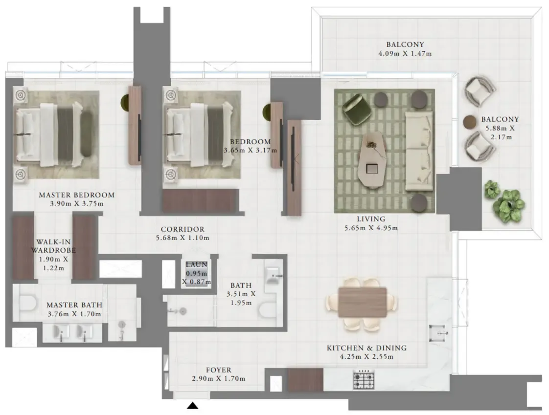 2 bedroom layout