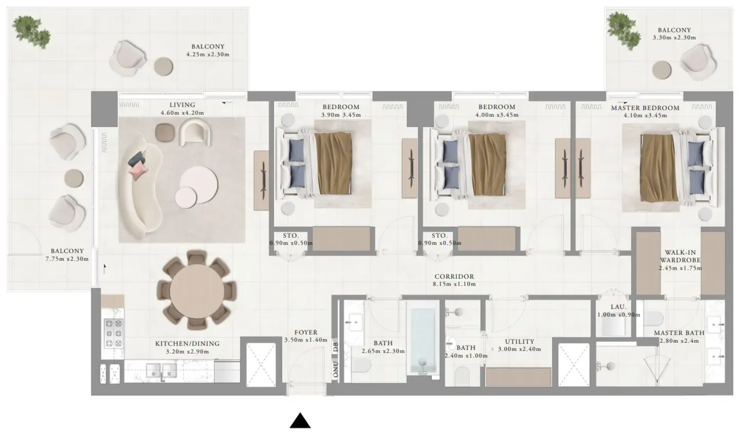 3 bedroom layout