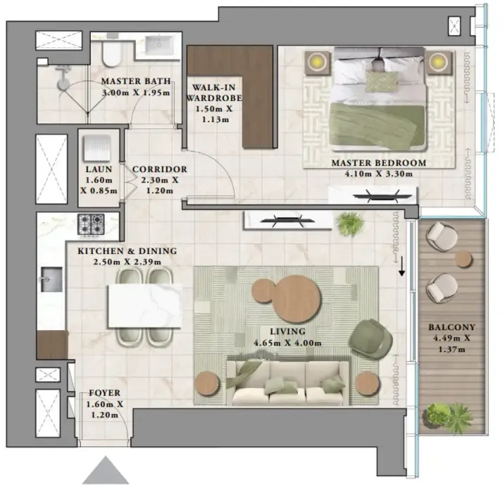 1 bedroom layout