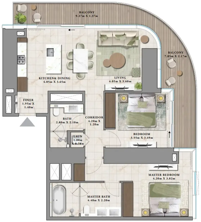 2 bedroom layout