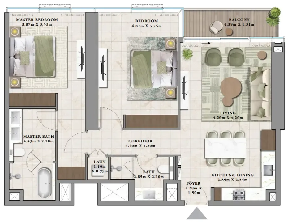 2 bedroom layout