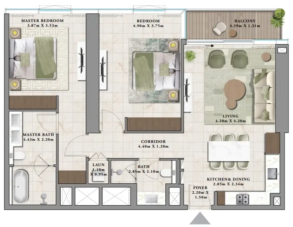 2 bedroom layout
