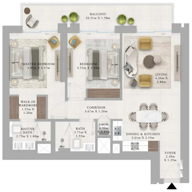 2 bedroom layout