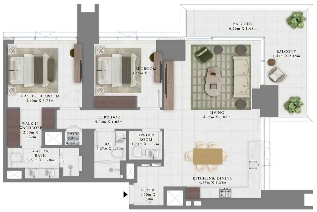 2 bedroom layout