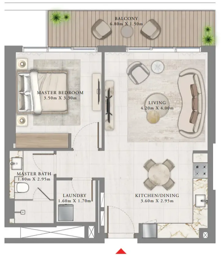 1 bedroom layout