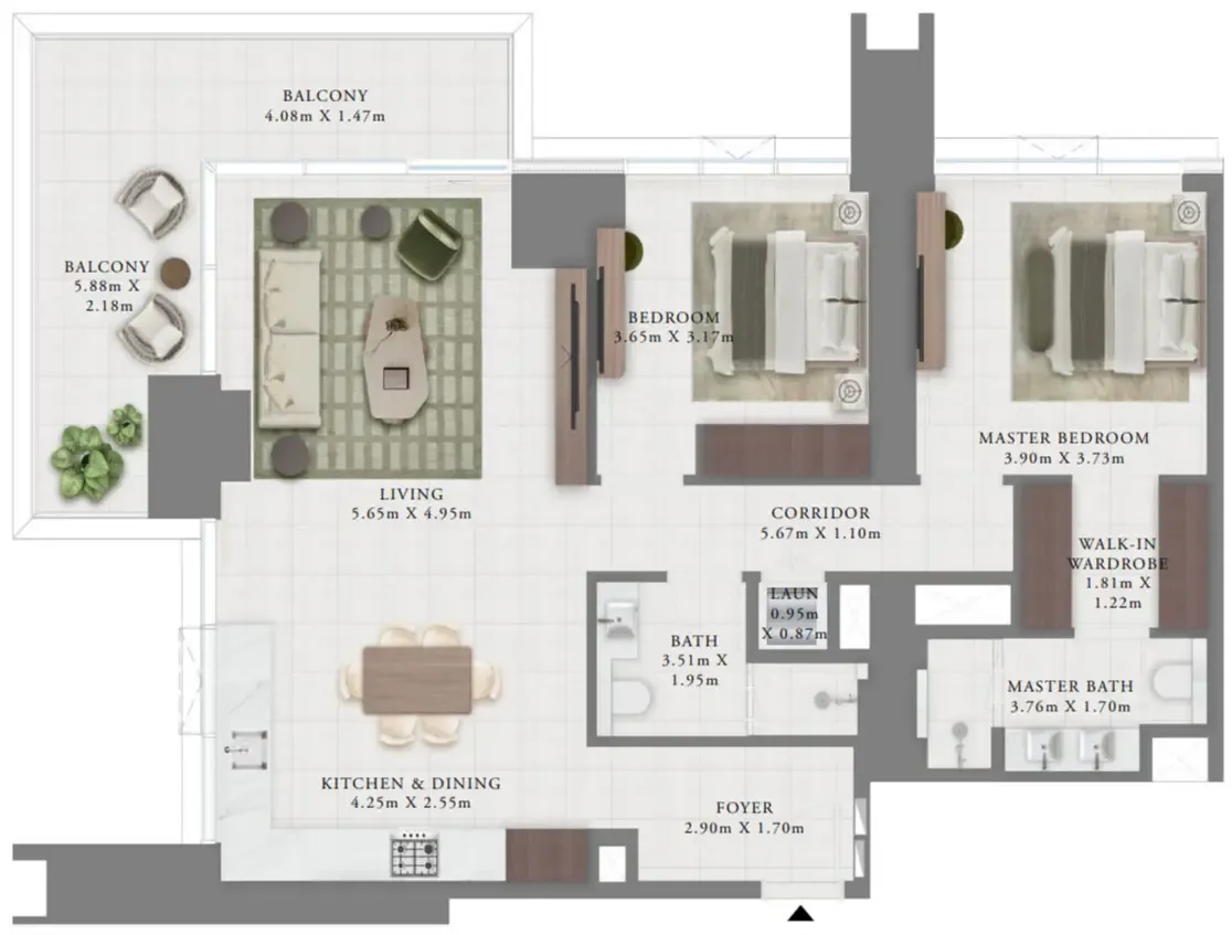 2 bedroom layout
