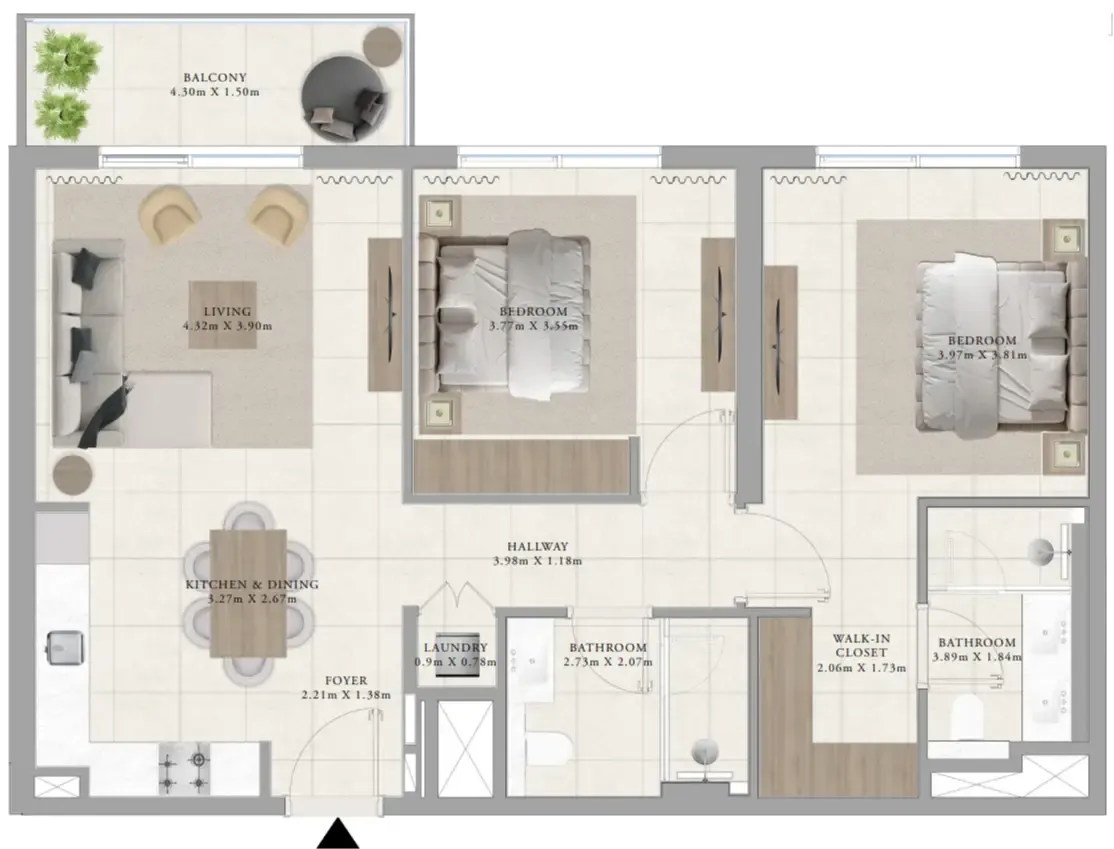 2 bedroom layout