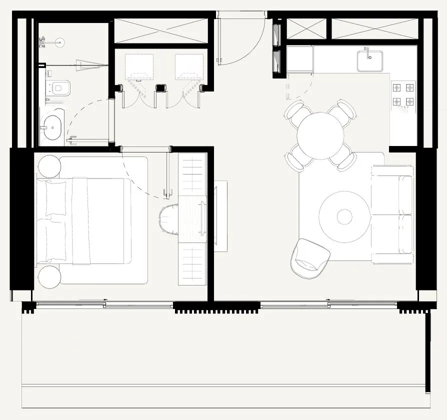 1 bedroom layout