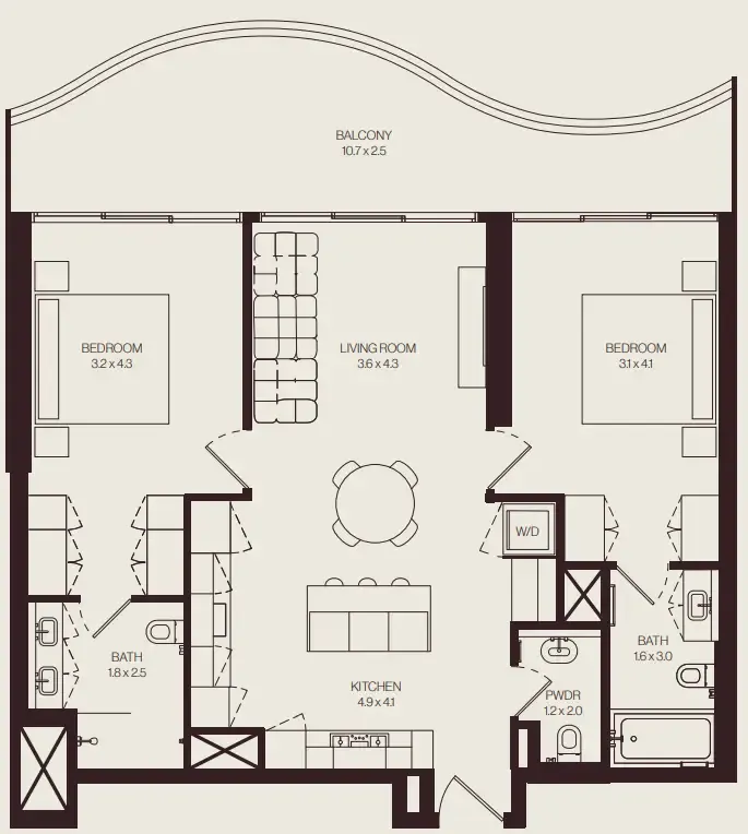 2 bedroom layout