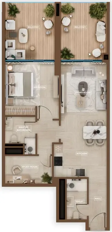 1 bedroom layout