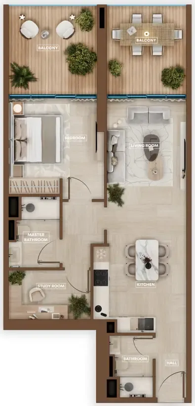 1 bedroom layout