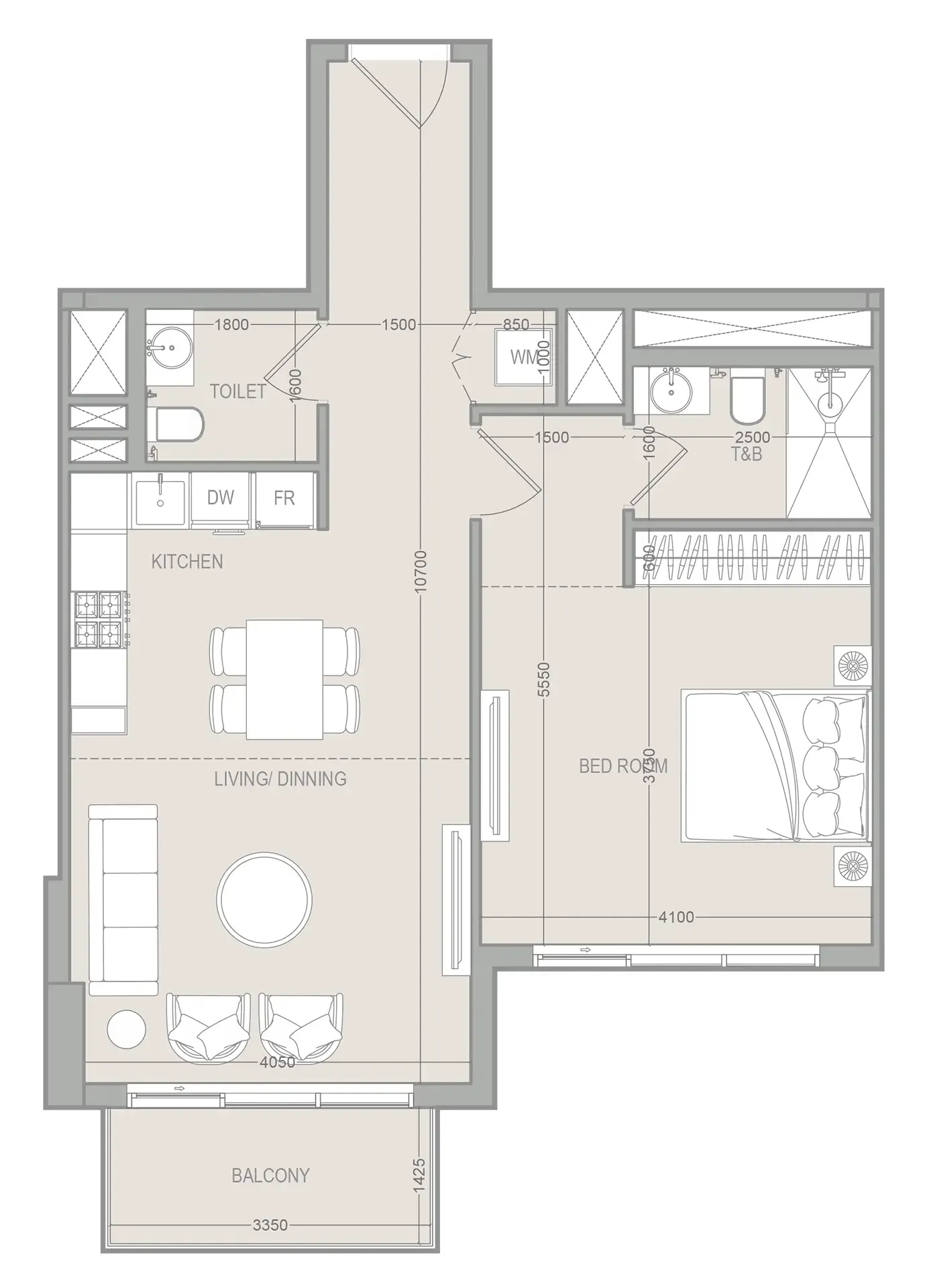 1 bedroom layout