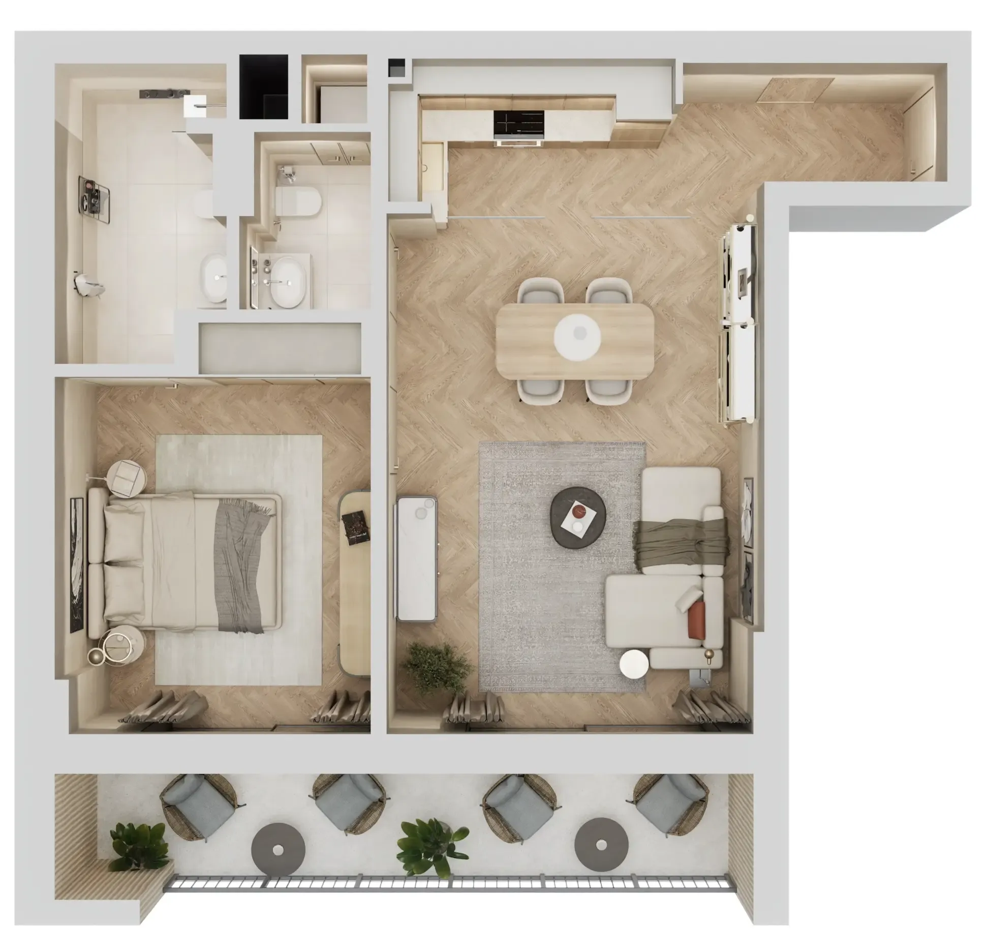 1 bedroom layout