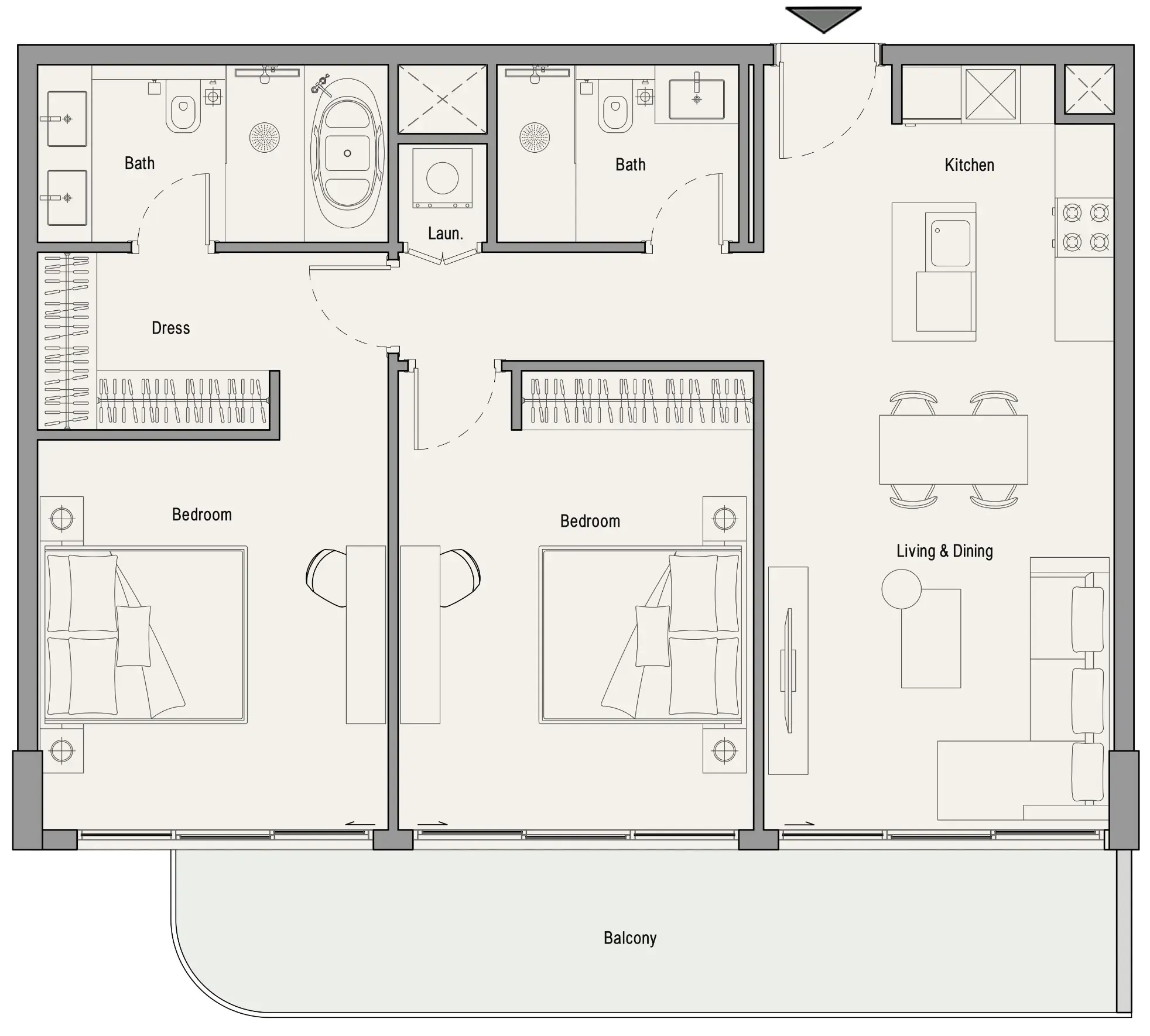 2 bedroom layout