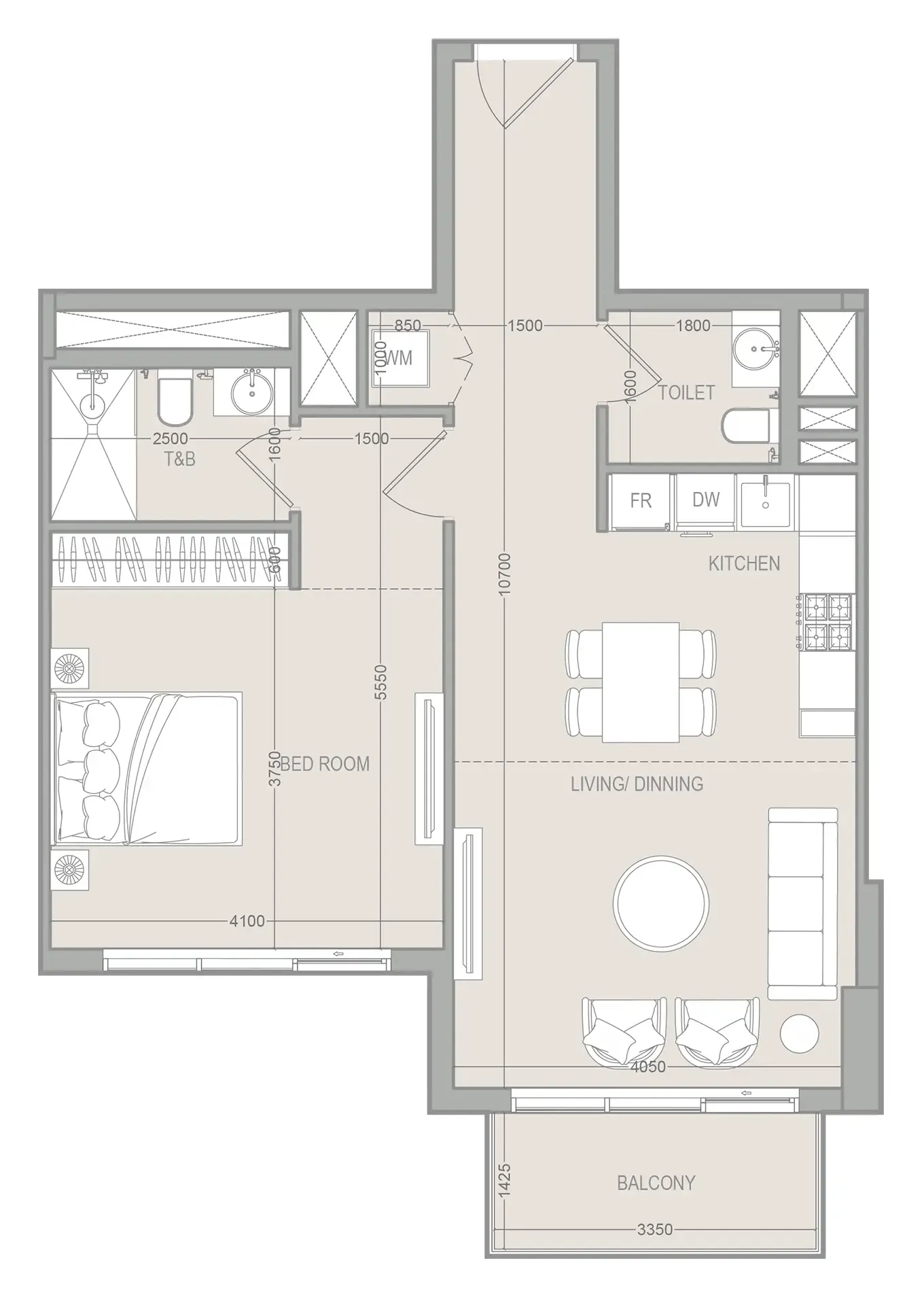 1 bedroom layout