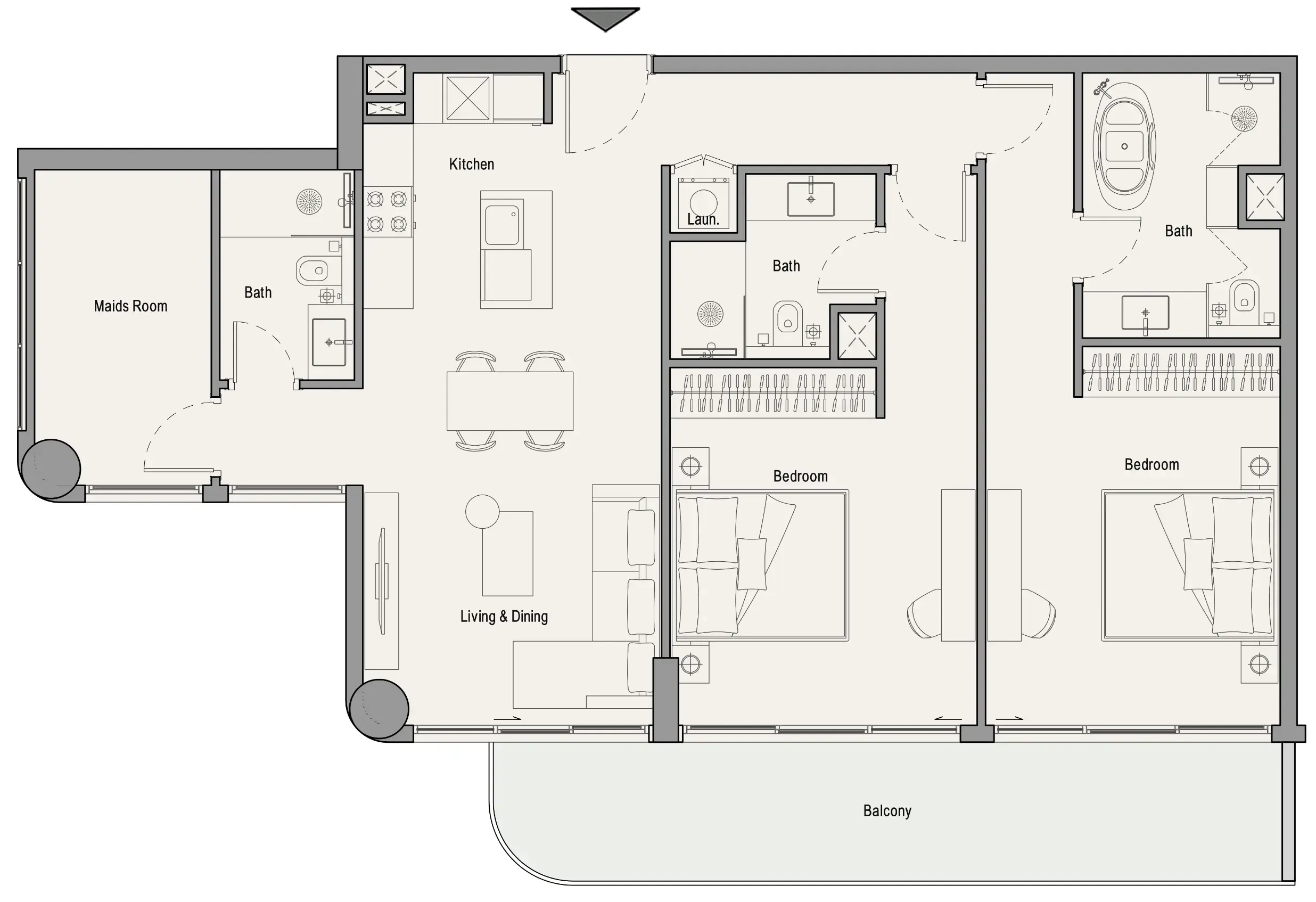 2 bedroom layout