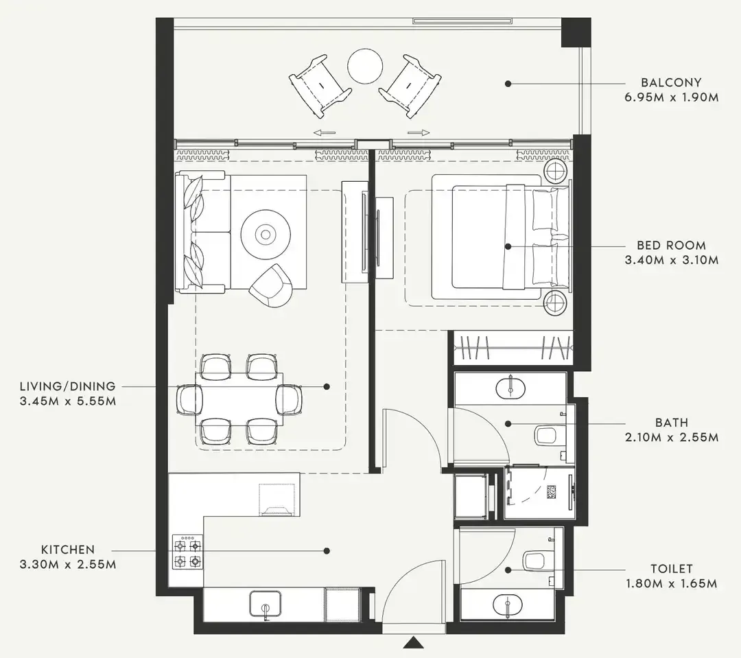 1 bedroom layout