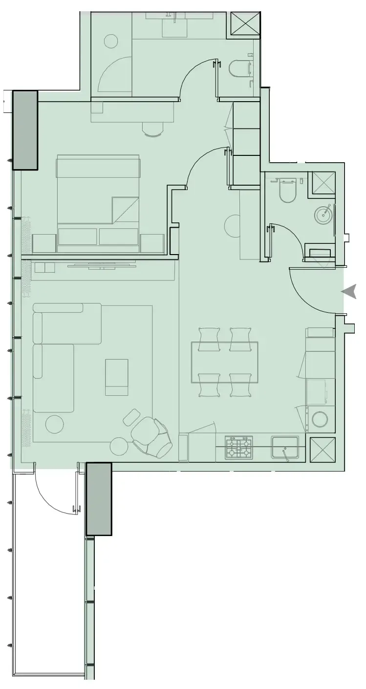 1 bedroom layout